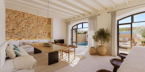 Fusion of traditional Mallorcan architecture with modern living comforts in Santa Maria